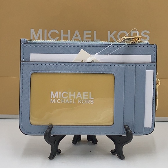 MICHAEL KORS SMALL TOP ZIP
COINPOUCH WITH ID CARD PALE BLUE 
COLOR - Picture 7 of 11